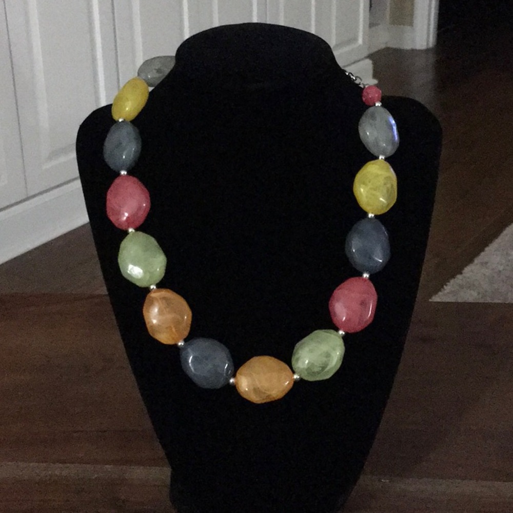 Multi Colored Chunky Glass Necklace